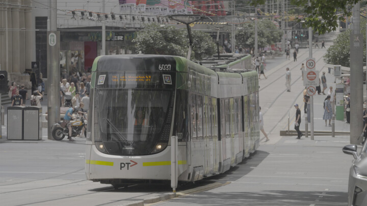Sony FX6 LUTs before — ungraded S-Log3 Melbourne tram