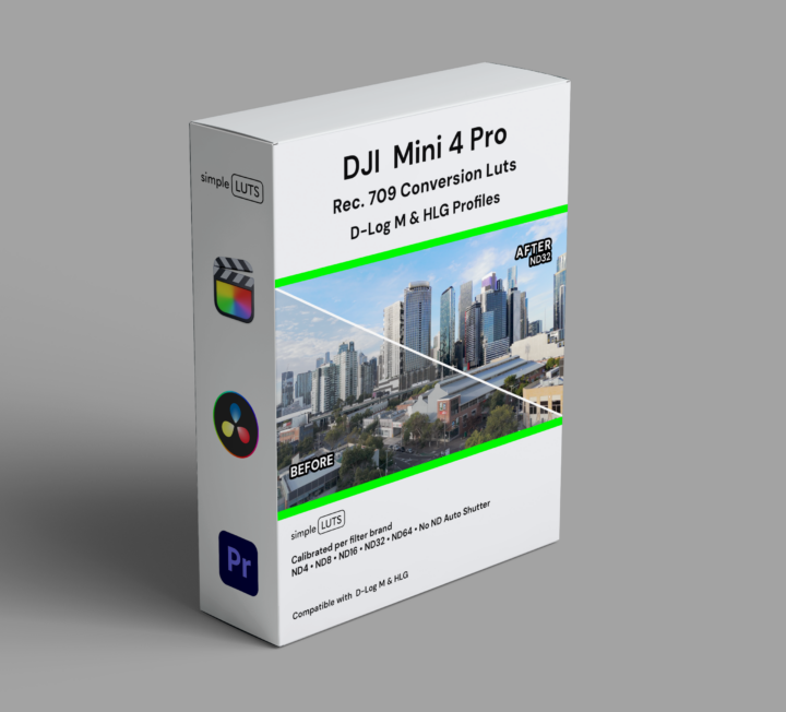DJI Mini 4 Pro Rec. 709 Conversion LUT pack for D-Log M and HLG profiles — Simple LUTS