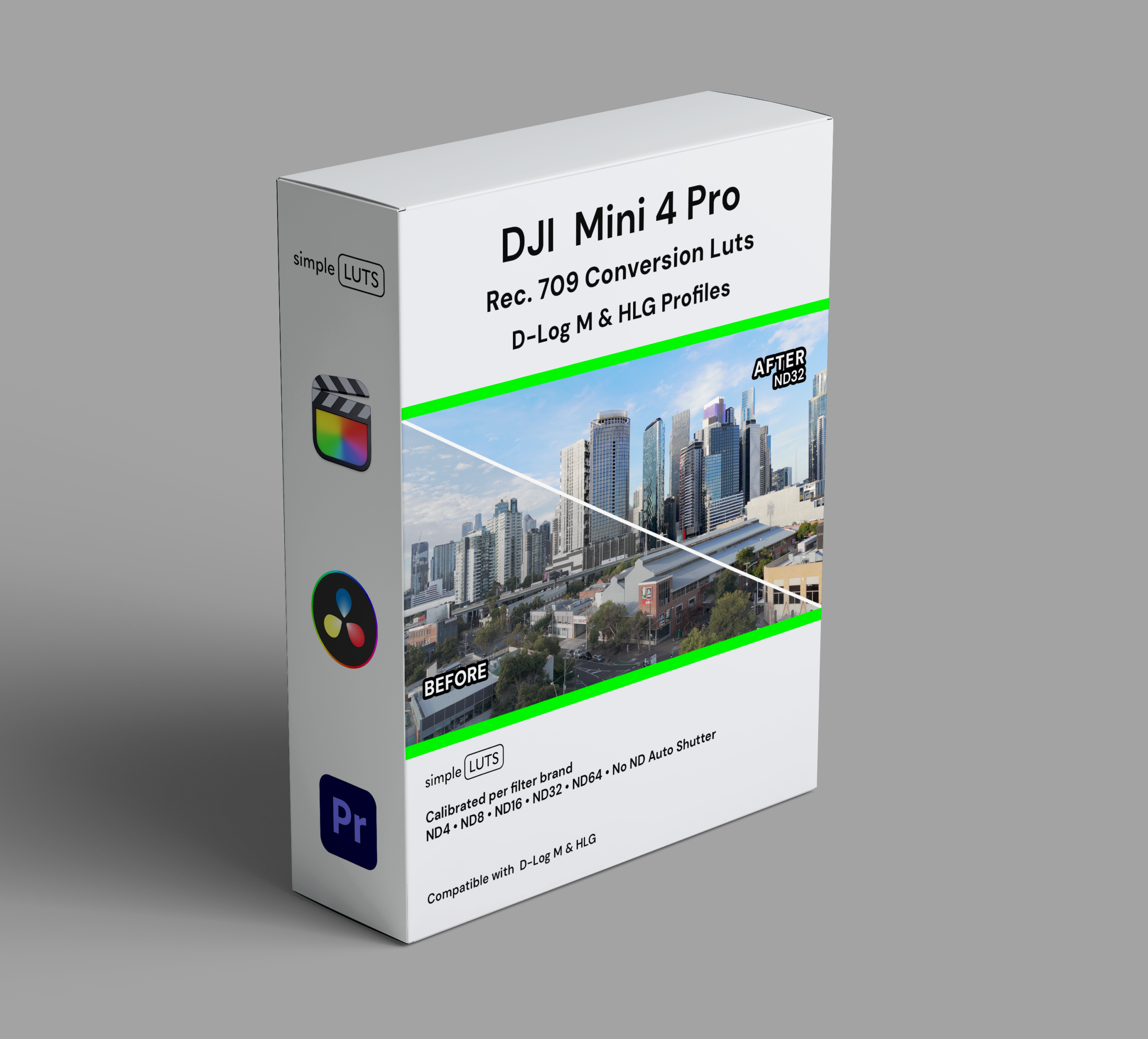 DJI Mini 4 Pro Rec. 709 Conversion LUT pack for D-Log M and HLG profiles — Simple LUTS