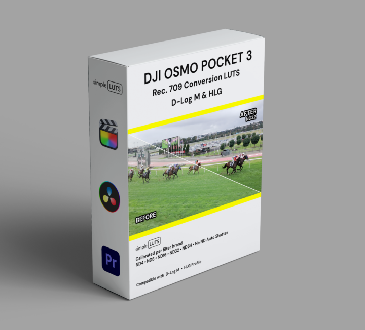 DJI Osmo Pocket 3 Rec. 709 Conversion LUT pack for D-Log M and HLG profiles — Simple LUTS