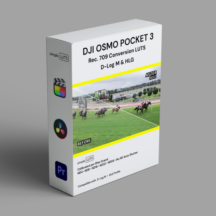 DJI Osmo Pocket 3 Rec. 709 Conversion LUT pack for D-Log M and HLG profiles — Simple LUTS