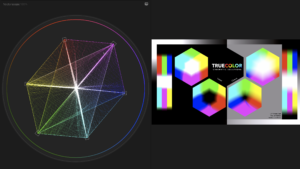 Vectorscope trace used to build calibrated LUTs